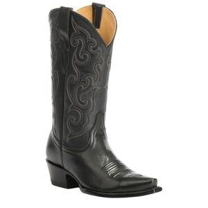 Cavender’s Black Ranchero Leather Snip Toe Cowboy Boots